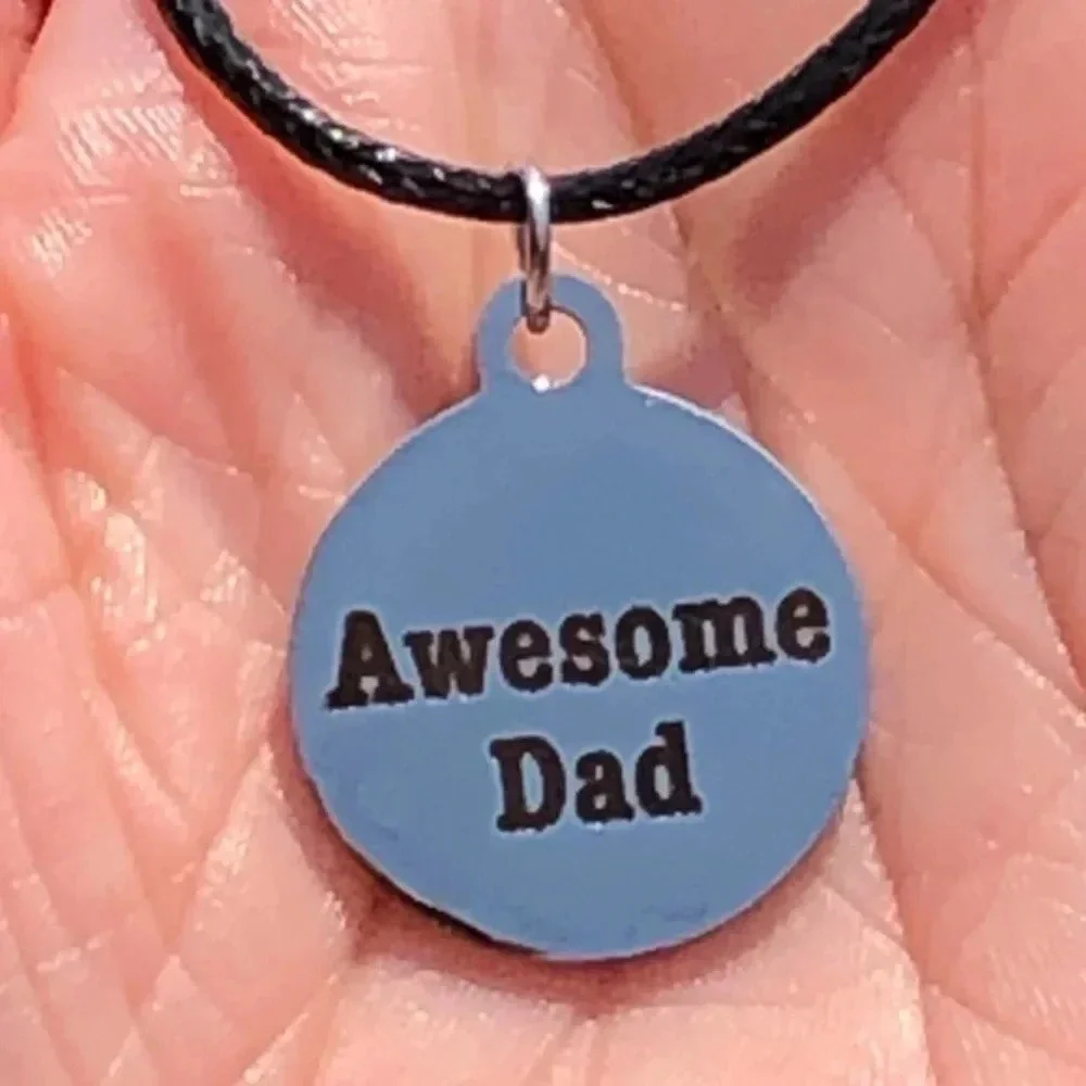 Awesome Dad High Polish Stainless Steel Necklace NWT